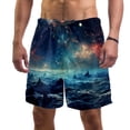 thumbnail image 1 of luoweisi Men's Beach Shorts Quick Dry Swim Trunks with Mesh Lining Galaxy L, 1 of 5