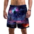 thumbnail image 1 of luoweisi Men's Beach Shorts Quick Dry Swim Trunks with Mesh Lining Galaxy M, 1 of 5