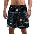thumbnail image 1 of luoweisi Men's Beach Shorts Quick Dry Swim Trunks with Mesh Lining Galaxy Planet 2XL, 1 of 5