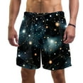 thumbnail image 1 of luoweisi Men's Beach Shorts Quick Dry Swim Trunks with Mesh Lining Galaxy Planet L, 1 of 5