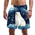 thumbnail image 1 of luoweisi Men's Beach Shorts Quick Dry Swim Trunks with Mesh Lining Galaxy Polar Bear L, 1 of 5