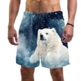 thumbnail image 1 of luoweisi Men's Beach Shorts Quick Dry Swim Trunks with Mesh Lining Galaxy Polar Bear M, 1 of 5