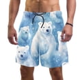 thumbnail image 1 of luoweisi Men's Beach Shorts Quick Dry Swim Trunks with Mesh Lining Galaxy Polar Bear M, 1 of 5