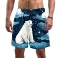 thumbnail image 1 of luoweisi Men's Beach Shorts Quick Dry Swim Trunks with Mesh Lining Galaxy Polar Bear M, 1 of 5