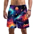 thumbnail image 1 of luoweisi Men's Beach Shorts Quick Dry Swim Trunks with Mesh Lining Galaxy S, 1 of 5