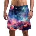 thumbnail image 1 of luoweisi Men's Beach Shorts Quick Dry Swim Trunks with Mesh Lining Galaxy XL, 1 of 5