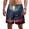 thumbnail image 1 of luoweisi Men's Beach Shorts Quick Dry Swim Trunks with Mesh Lining Galaxy XL, 1 of 5