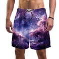thumbnail image 1 of luoweisi Men's Beach Shorts Quick Dry Swim Trunks with Mesh Lining Galaxy XL, 1 of 5