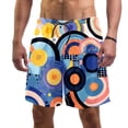 thumbnail image 1 of luoweisi Men's Beach Shorts Quick Dry Swim Trunks with Mesh Lining Geometry 2XL, 1 of 5