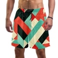 thumbnail image 1 of luoweisi Men's Beach Shorts Quick Dry Swim Trunks with Mesh Lining Geometry L, 1 of 5