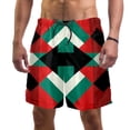 thumbnail image 1 of luoweisi Men's Beach Shorts Quick Dry Swim Trunks with Mesh Lining Geometry L, 1 of 5