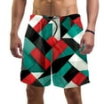 thumbnail image 1 of luoweisi Men's Beach Shorts Quick Dry Swim Trunks with Mesh Lining Geometry L, 1 of 5