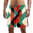 thumbnail image 1 of luoweisi Men's Beach Shorts Quick Dry Swim Trunks with Mesh Lining Geometry L, 1 of 5