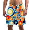 thumbnail image 1 of luoweisi Men's Beach Shorts Quick Dry Swim Trunks with Mesh Lining Geometry L, 1 of 5