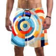 thumbnail image 1 of luoweisi Men's Beach Shorts Quick Dry Swim Trunks with Mesh Lining Geometry S, 1 of 5