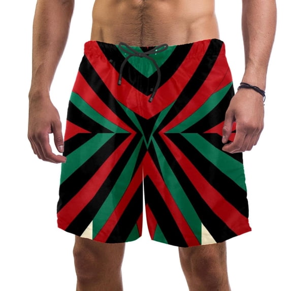 luoweisi Men's Beach Shorts Quick Dry Swim Trunks with Mesh Lining Geometry XL