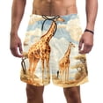 thumbnail image 1 of luoweisi Men's Beach Shorts Quick Dry Swim Trunks with Mesh Lining Giraffe 2XL, 1 of 5