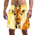 thumbnail image 1 of luoweisi Men's Beach Shorts Quick Dry Swim Trunks with Mesh Lining Giraffe 2XL, 1 of 5