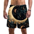 thumbnail image 1 of luoweisi Men's Beach Shorts Quick Dry Swim Trunks with Mesh Lining Golden Moon S, 1 of 5