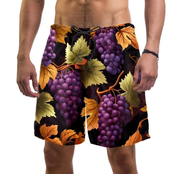 luoweisi Men's Beach Shorts Quick Dry Swim Trunks with Mesh Lining Grape XL