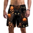 thumbnail image 1 of luoweisi Men's Beach Shorts Quick Dry Swim Trunks with Mesh Lining Halloween Black Cat L, 1 of 5