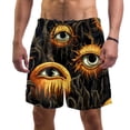 thumbnail image 1 of luoweisi Men's Beach Shorts Quick Dry Swim Trunks with Mesh Lining Halloween Eyeballs M, 1 of 5
