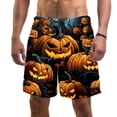 thumbnail image 1 of luoweisi Men's Beach Shorts Quick Dry Swim Trunks with Mesh Lining Halloween Pumpkin L, 1 of 5
