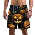 thumbnail image 1 of luoweisi Men's Beach Shorts Quick Dry Swim Trunks with Mesh Lining Halloween Pumpkin XL, 1 of 5