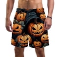 thumbnail image 1 of luoweisi Men's Beach Shorts Quick Dry Swim Trunks with Mesh Lining Halloween Pumpkin XL, 1 of 5