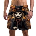 thumbnail image 1 of luoweisi Men's Beach Shorts Quick Dry Swim Trunks with Mesh Lining Halloween Scarecrow 2XL, 1 of 5