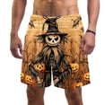 thumbnail image 1 of luoweisi Men's Beach Shorts Quick Dry Swim Trunks with Mesh Lining Halloween Scarecrow M, 1 of 5