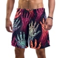thumbnail image 1 of luoweisi Men's Beach Shorts Quick Dry Swim Trunks with Mesh Lining Halloween Scary Hands L, 1 of 5