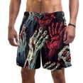 thumbnail image 1 of luoweisi Men's Beach Shorts Quick Dry Swim Trunks with Mesh Lining Halloween Scary Hands S, 1 of 5