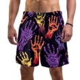 thumbnail image 1 of luoweisi Men's Beach Shorts Quick Dry Swim Trunks with Mesh Lining Halloween Scary Hands S, 1 of 5