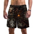 thumbnail image 1 of luoweisi Men's Beach Shorts Quick Dry Swim Trunks with Mesh Lining Halloween Spider Web L, 1 of 5