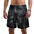 thumbnail image 1 of luoweisi Men's Beach Shorts Quick Dry Swim Trunks with Mesh Lining Halloween Spider Web L, 1 of 5