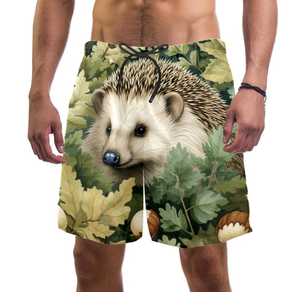 luoweisi Men's Beach Shorts Quick Dry Swim Trunks with Mesh Lining Hedgehog 2XL