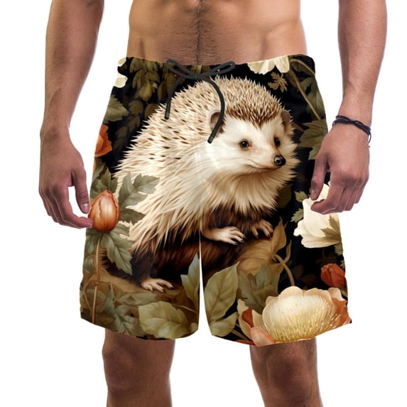 luoweisi Men's Beach Shorts Quick Dry Swim Trunks with Mesh Lining Hedgehog 2XL