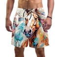 thumbnail image 1 of luoweisi Men's Beach Shorts Quick Dry Swim Trunks with Mesh Lining Horse 2XL, 1 of 5