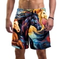 thumbnail image 1 of luoweisi Men's Beach Shorts Quick Dry Swim Trunks with Mesh Lining Horse L, 1 of 5