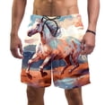 thumbnail image 1 of luoweisi Men's Beach Shorts Quick Dry Swim Trunks with Mesh Lining Horse L, 1 of 5