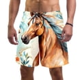 thumbnail image 1 of luoweisi Men's Beach Shorts Quick Dry Swim Trunks with Mesh Lining Horse S, 1 of 5