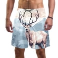 thumbnail image 1 of luoweisi Men's Beach Shorts Quick Dry Swim Trunks with Mesh Lining Jungle Elk L, 1 of 5