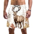 thumbnail image 1 of luoweisi Men's Beach Shorts Quick Dry Swim Trunks with Mesh Lining Jungle Elk M, 1 of 5