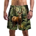 thumbnail image 1 of luoweisi Men's Beach Shorts Quick Dry Swim Trunks with Mesh Lining Jungle Elk S, 1 of 5