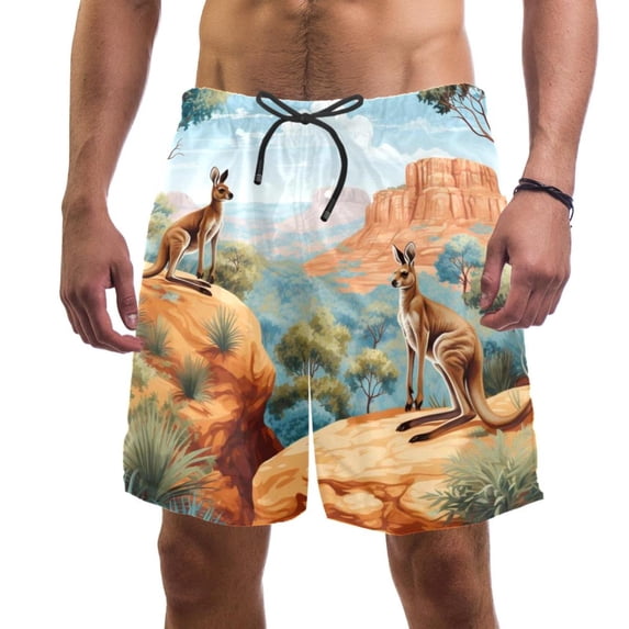luoweisi Men's Beach Shorts Quick Dry Swim Trunks with Mesh Lining Kangaroo 2XL