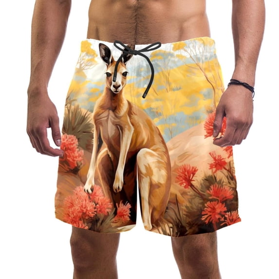 luoweisi Men's Beach Shorts Quick Dry Swim Trunks with Mesh Lining Kangaroo L