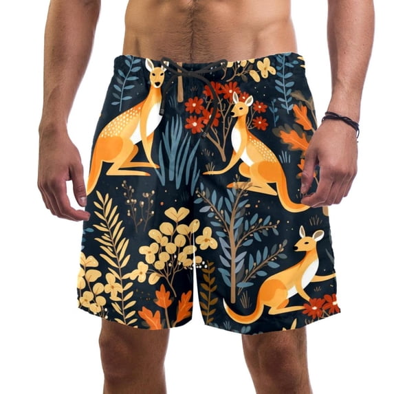luoweisi Men's Beach Shorts Quick Dry Swim Trunks with Mesh Lining Kangaroo L
