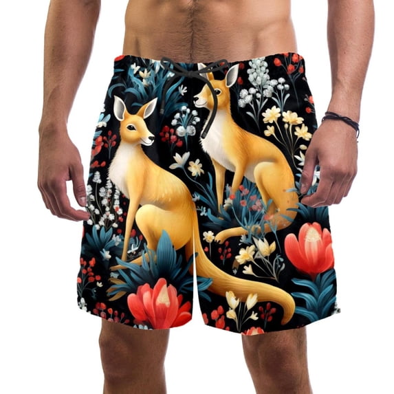 luoweisi Men's Beach Shorts Quick Dry Swim Trunks with Mesh Lining Kangaroo L