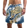 thumbnail image 1 of luoweisi Men's Beach Shorts Quick Dry Swim Trunks with Mesh Lining Map L, 1 of 5
